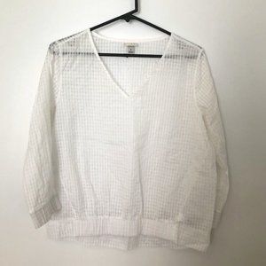 A NEW DAY Sheer Gingham Popover Blouse